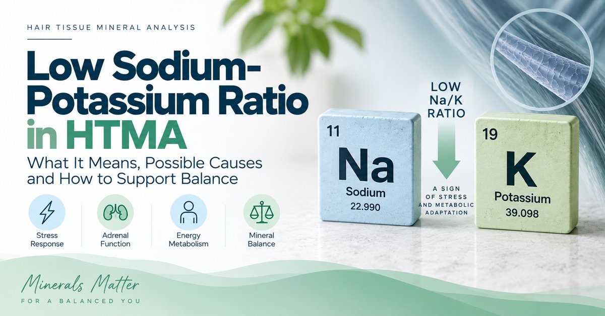 Low sodium-potassium ratio in HTMA showing sodium and potassium mineral patterns