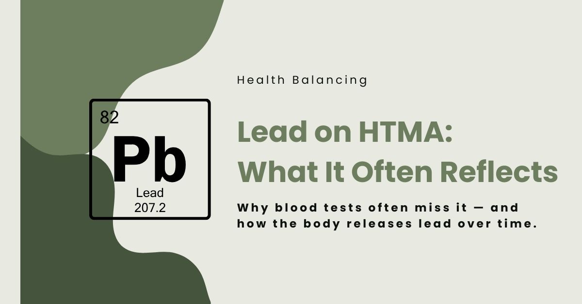 Illustration of the lead element and HTMA concept showing how hair analysis reveals hidden lead patterns missed by blood tests