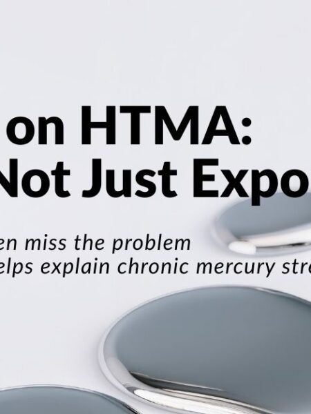 Featured image for article "Mercury on HTMA: Timing, Not Just Exposure" showing liquid mercury droplets, illustrating how timing affects mercury detection in blood versus hair analysis.